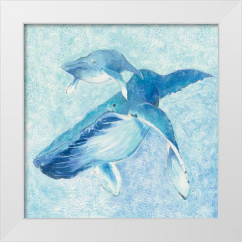 Blue Mama v2 White Modern Wood Framed Art Print by Adams, Phyllis
