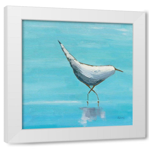 Egret I Bright White Modern Wood Framed Art Print by Adams, Phyllis