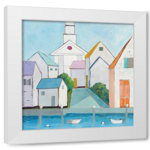 Harbor Town III no Sign White Modern Wood Framed Art Print by Adams, Phyllis
