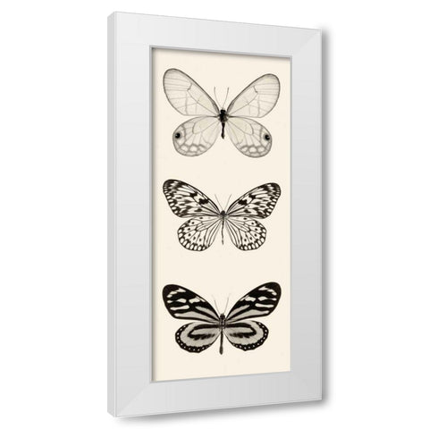 Butterfly BW Panel II White Modern Wood Framed Art Print by Van Swearingen, Debra