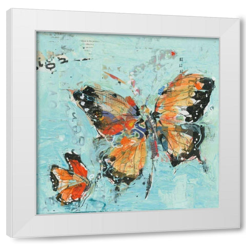 Monarch II Light Blue White Modern Wood Framed Art Print by Day, Kellie