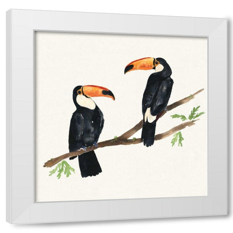 Tropical Fun Bird I White Modern Wood Framed Art Print by Sussman, Harriet