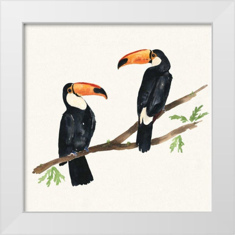 Tropical Fun Bird I White Modern Wood Framed Art Print by Sussman, Harriet
