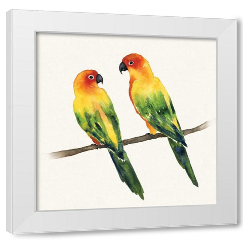 Tropical Fun Bird III White Modern Wood Framed Art Print by Sussman, Harriet