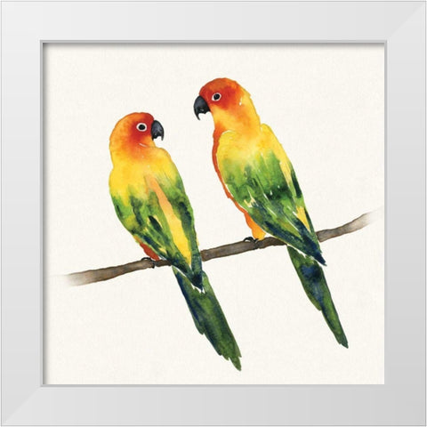 Tropical Fun Bird III White Modern Wood Framed Art Print by Sussman, Harriet
