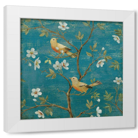 Blossom Blues White Modern Wood Framed Art Print by Brissonnet, Daphne