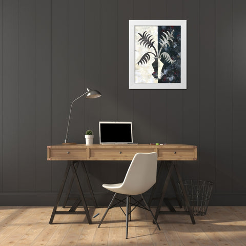 Pretty Palms II Neutral White Modern Wood Framed Art Print by Wild Apple Portfolio