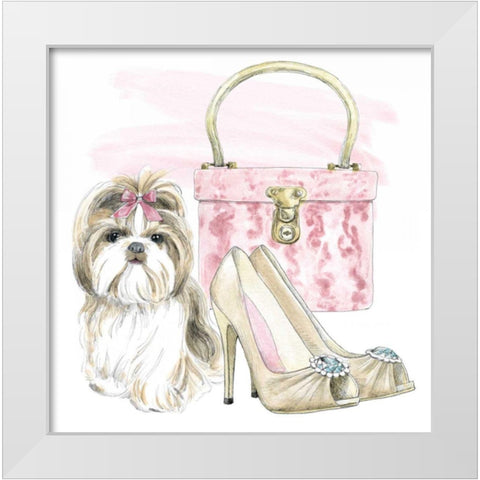 Glamour Pups II White Modern Wood Framed Art Print by Grove, Beth