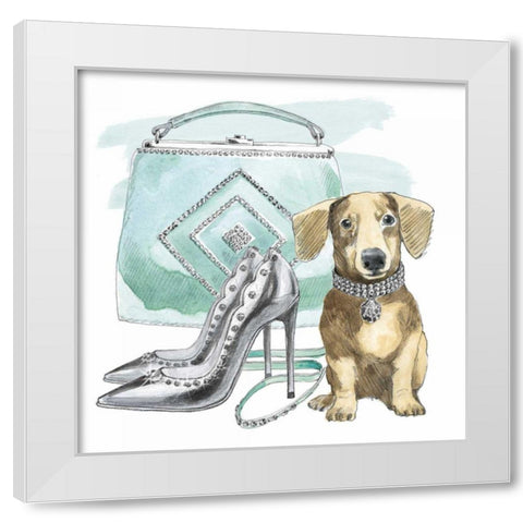 Glamour Pups III White Modern Wood Framed Art Print by Grove, Beth