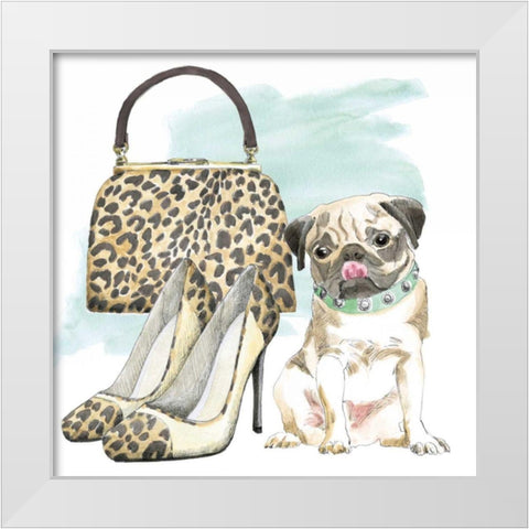 Glamour Pups IV White Modern Wood Framed Art Print by Grove, Beth