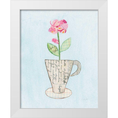 Teacup Floral III White Modern Wood Framed Art Print by Prahl, Courtney