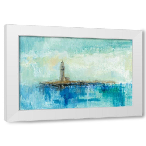 Lighthouse Morning White Modern Wood Framed Art Print by Vassileva, Silvia