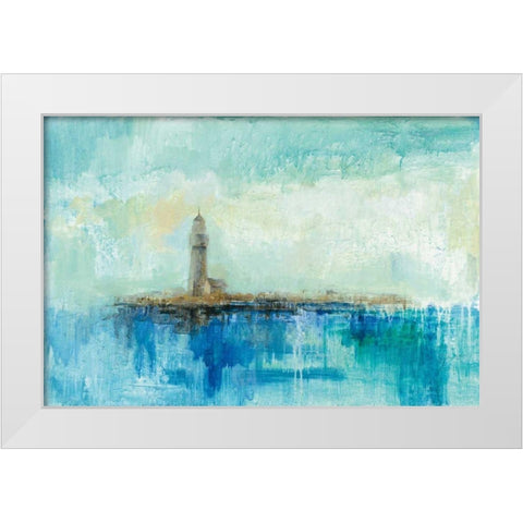 Lighthouse Morning White Modern Wood Framed Art Print by Vassileva, Silvia