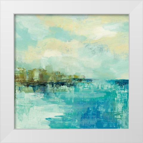 Cliff Side Town Crop White Modern Wood Framed Art Print by Vassileva, Silvia