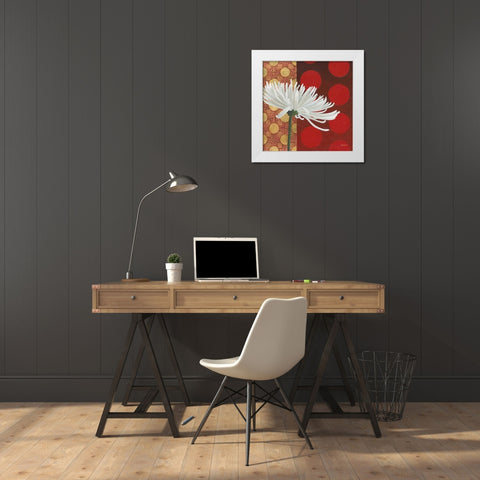 Morning Chrysanthemum I White Modern Wood Framed Art Print by Lovell, Kathrine