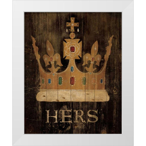 Her Majestys Crown with Word White Modern Wood Framed Art Print by Tillmon, Avery