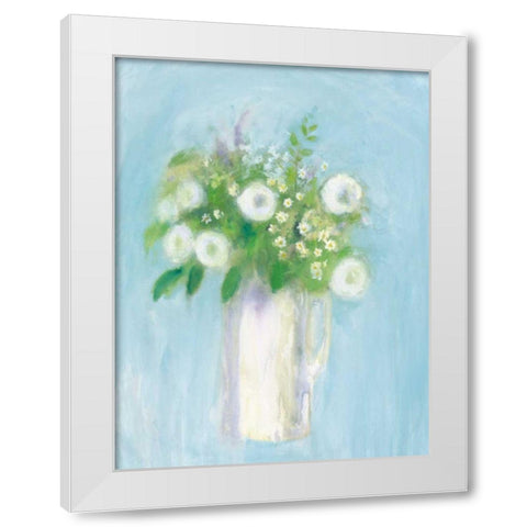 Alloway Blossom on Blue White Modern Wood Framed Art Print by Clark, Michael