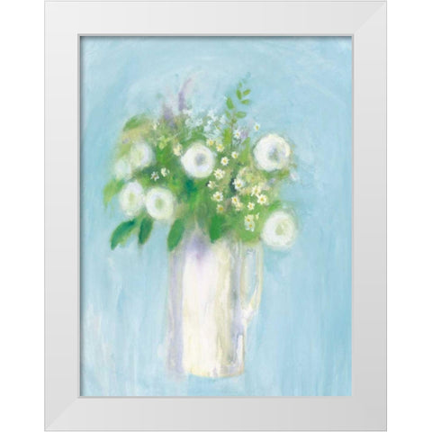 Alloway Blossom on Blue White Modern Wood Framed Art Print by Clark, Michael