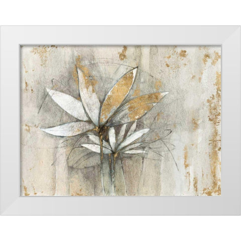 Windflowers Gold White Modern Wood Framed Art Print by Tillmon, Avery