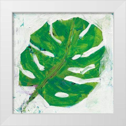 Single Leaf Play on White White Modern Wood Framed Art Print by Day, Kellie