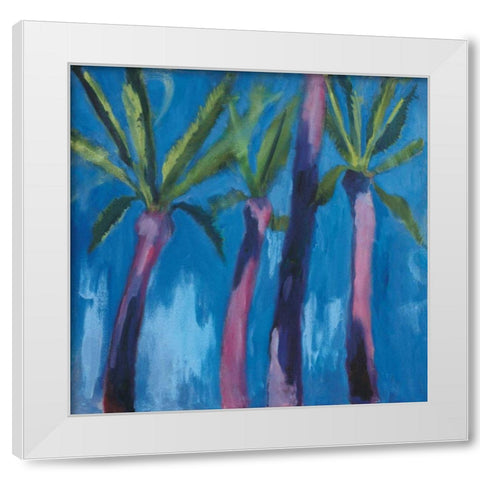Palm Trees with Pink White Modern Wood Framed Art Print by Clark, Michael