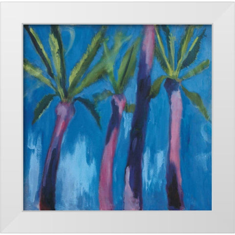 Palm Trees with Pink White Modern Wood Framed Art Print by Clark, Michael