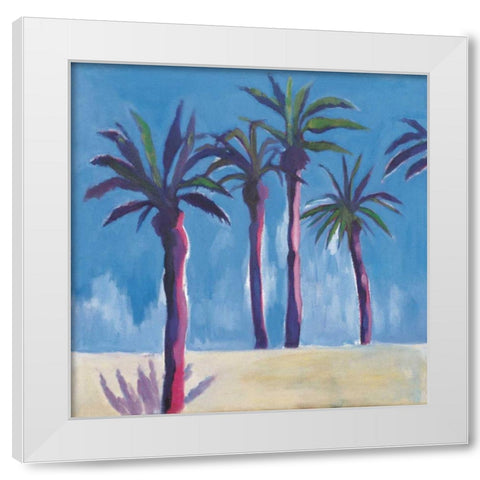 Palm Trees Morocco Crop with Pink White Modern Wood Framed Art Print by Clark, Michael