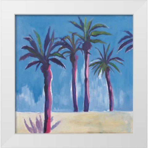 Palm Trees Morocco Crop with Pink White Modern Wood Framed Art Print by Clark, Michael