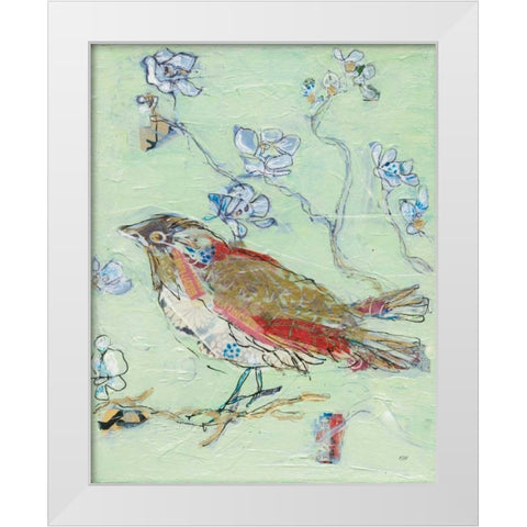 Sea Foam Bird White Modern Wood Framed Art Print by Day, Kellie