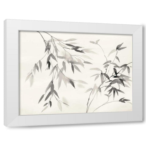 Bamboo Leaves II White Modern Wood Framed Art Print by Danhui, Nai