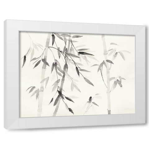Bamboo Leaves III White Modern Wood Framed Art Print by Danhui, Nai