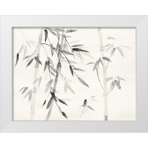 Bamboo Leaves III White Modern Wood Framed Art Print by Danhui, Nai