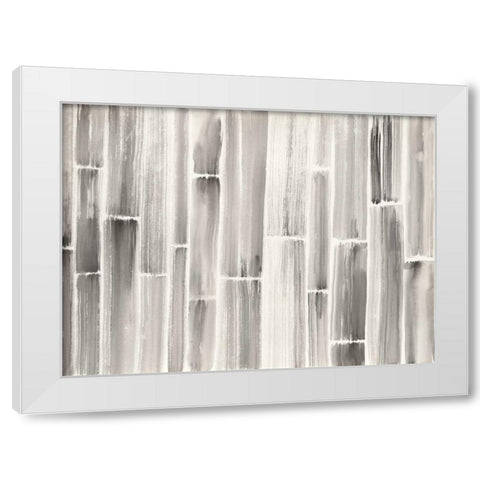 Bamboo Pattern White Modern Wood Framed Art Print by Nai, Danhui