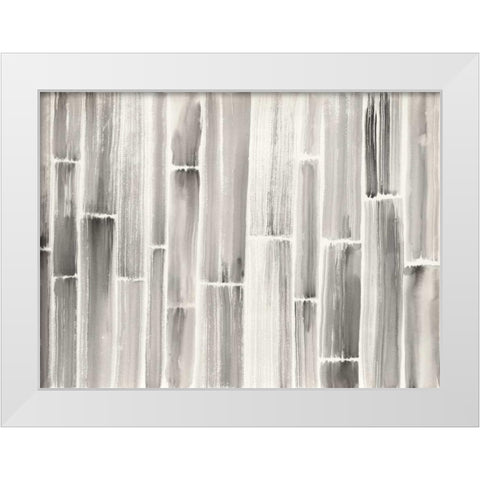 Bamboo Pattern White Modern Wood Framed Art Print by Nai, Danhui