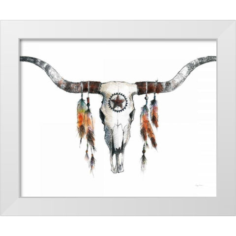 Longhorn Crop White Modern Wood Framed Art Print by Tillmon, Avery