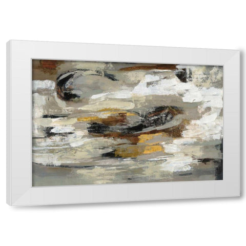 Neutral Abstract Gray White Modern Wood Framed Art Print by Vassileva, Silvia