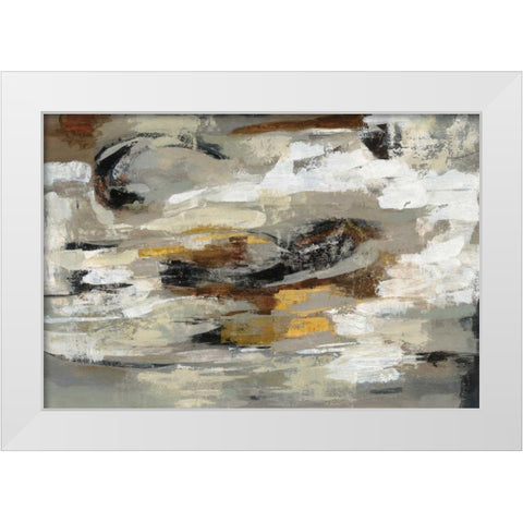 Neutral Abstract Gray White Modern Wood Framed Art Print by Vassileva, Silvia