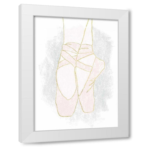 On Pointe I White Modern Wood Framed Art Print by Hershey, Moira