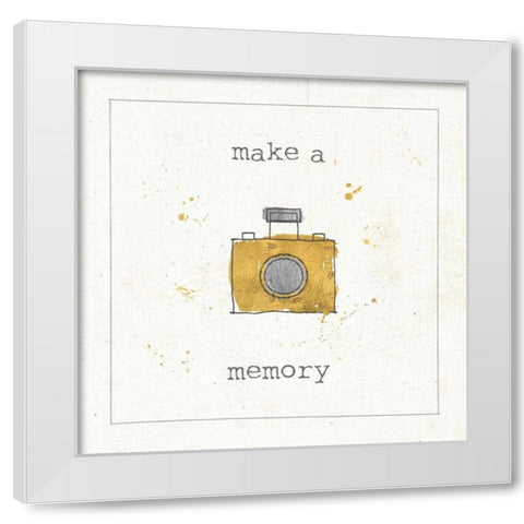 Lil Memos Make a Memory White Modern Wood Framed Art Print by Pela Studio