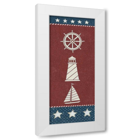 Coastal Americana Panel II White Modern Wood Framed Art Print by Brown, David Carter