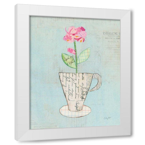 Teacup Floral III on Print White Modern Wood Framed Art Print by Prahl, Courtney