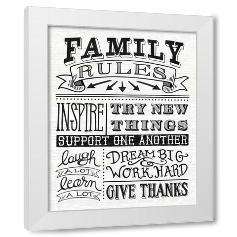 Family Rules II White Modern Wood Framed Art Print by Urban, Mary