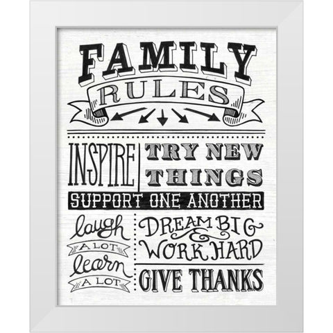 Family Rules II White Modern Wood Framed Art Print by Urban, Mary