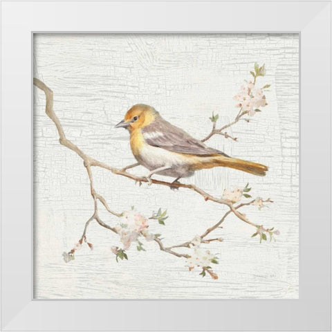 Northern Oriole Vintage White Modern Wood Framed Art Print by Nai, Danhui