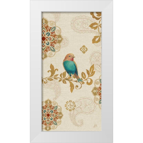 Bird Rainbow Blue Panel White Modern Wood Framed Art Print by Brissonnet, Daphne