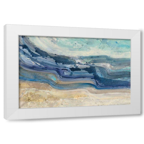 Currents White Modern Wood Framed Art Print by Hristova, Albena