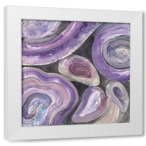 Circle Rain White Modern Wood Framed Art Print by Hristova, Albena