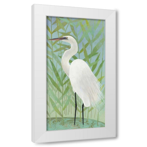 Egret by the Shore II White Modern Wood Framed Art Print by Lovell, Kathrine
