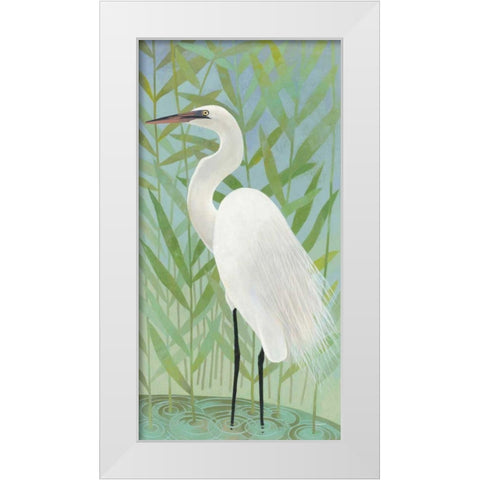 Egret by the Shore II White Modern Wood Framed Art Print by Lovell, Kathrine