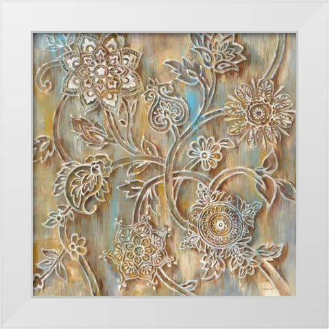 Henna Crop White Modern Wood Framed Art Print by Nai, Danhui